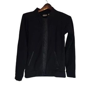 Athleta‎ Women's Black  Full Zipper & Snap On Buttons Bomber Jacket Size XS